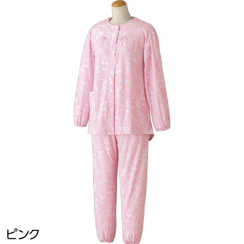 婦人用ホックボタンパジャマ やわらか年間素材 800171 S～4Lサイズ 