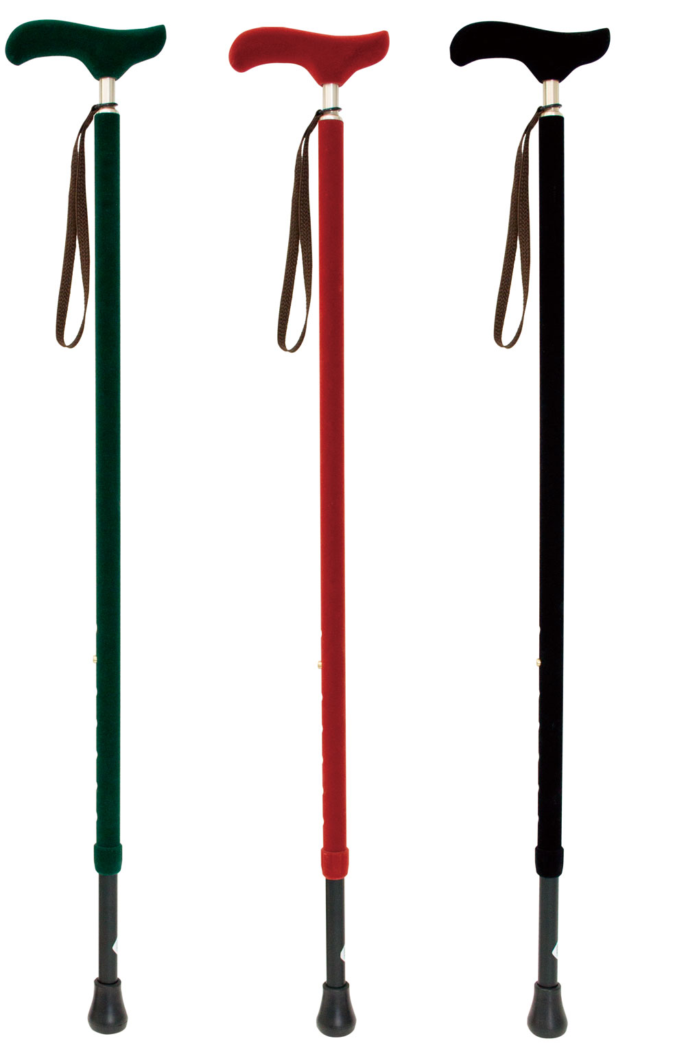 シナノ カイノスウォームス ベルベット調加工伸縮杖 長さ75～90cm 身長 