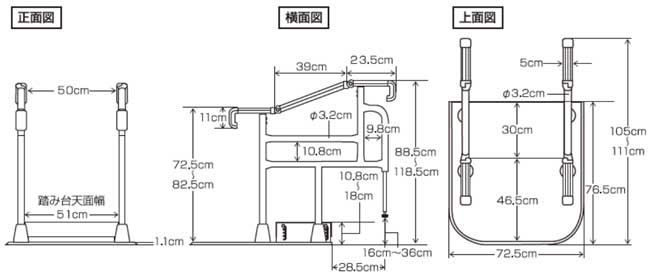 パナソニック 玄関用自在手すり ツインディ XPN-L80201 両手すり・踏み台つき｜玄関手すり(手摺)｜介護用品の通販・販売店【品揃え日本最大級】-  快適空間スクリオ