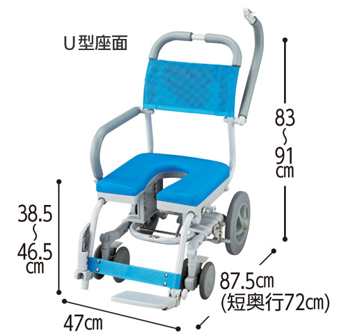 □1963□uchie UA021757 車椅子 入浴用 シャワーキャリー 介護 介助 
