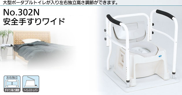 No 302n 安全手すりワイド ポータブルトイレ用手すり トイレ手すり 手摺 フレーム型 介護用品の通販 販売店 品揃え日本最大級 快適空間スクリオ