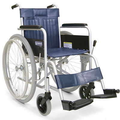 【非課税】スチール製自走用車椅子 KR801Nソフトタイヤ 座幅42cm 病院・施設